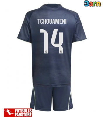 Real Madrid Aurelien Tchouameni #14 Bortatröja Barn 2025-26 Kortärmad (+ Korta byxor)